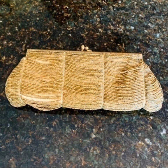 ✨✨Moya Brushed Hold Seed Beaded Evening Clutch Bag ✨ - Picture 7 of 10